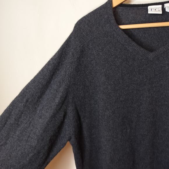 Field Gear Cashmere Sweater V Neck Pullover Soft Academia - Picture 4 of 7